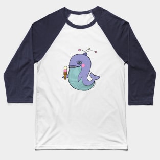 Whale eating ice cream Baseball T-Shirt